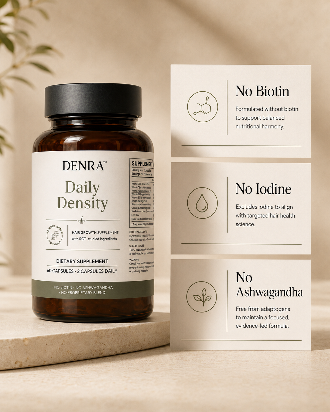 Denra Daily Density — Transparent Hair Growth Formula