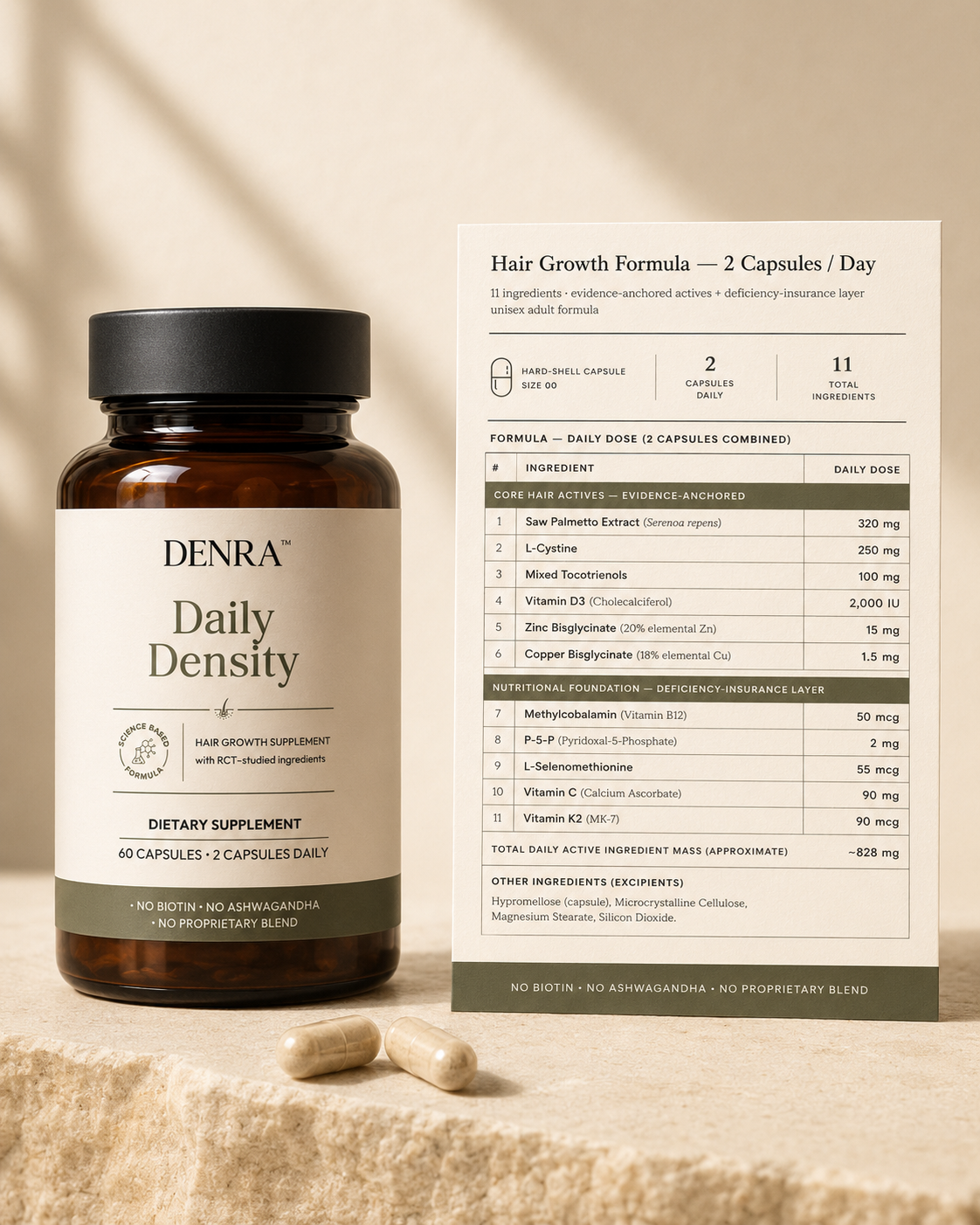 Denra Daily Density — Transparent Hair Growth Formula