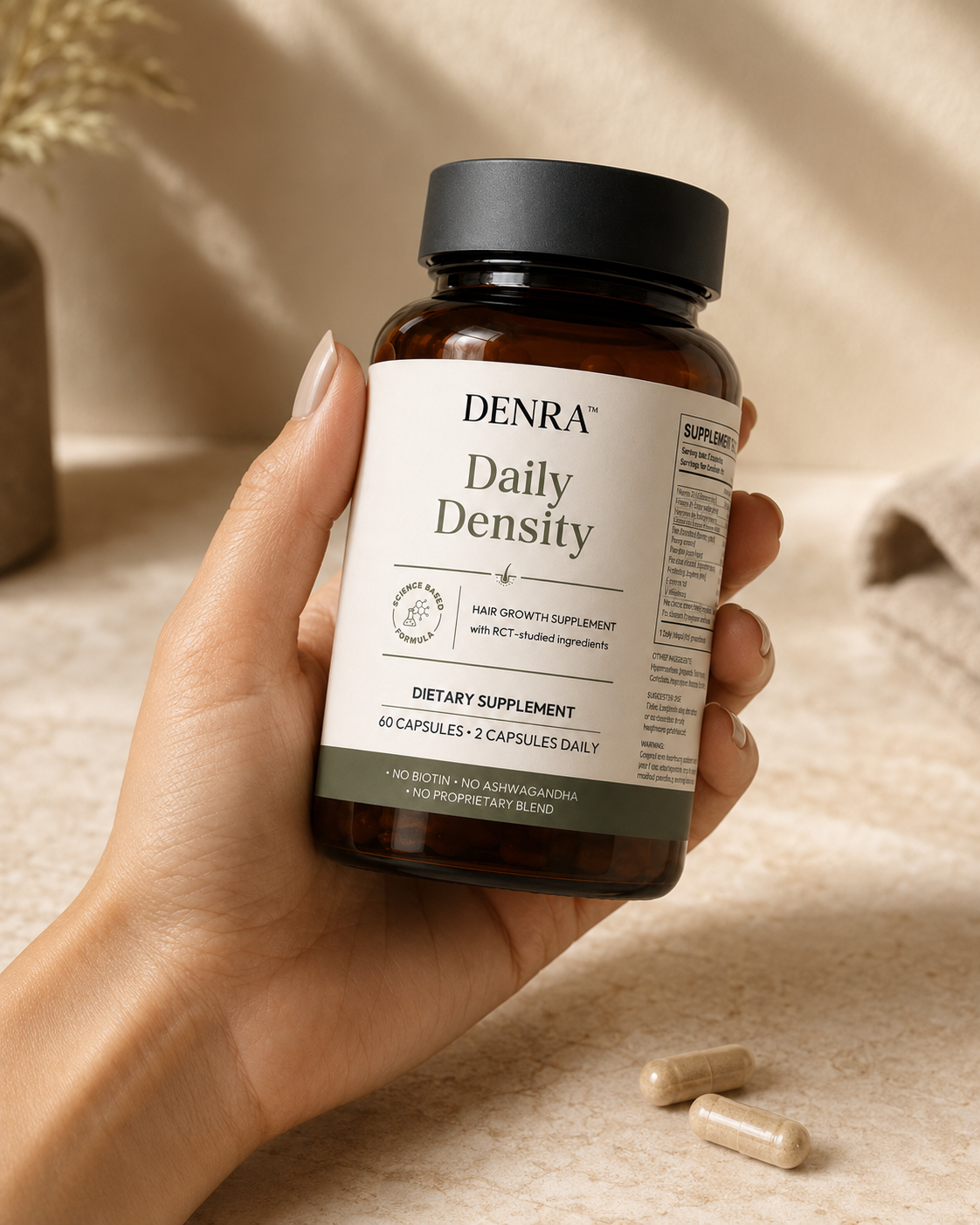 Denra Daily Density — Transparent Hair Growth Formula